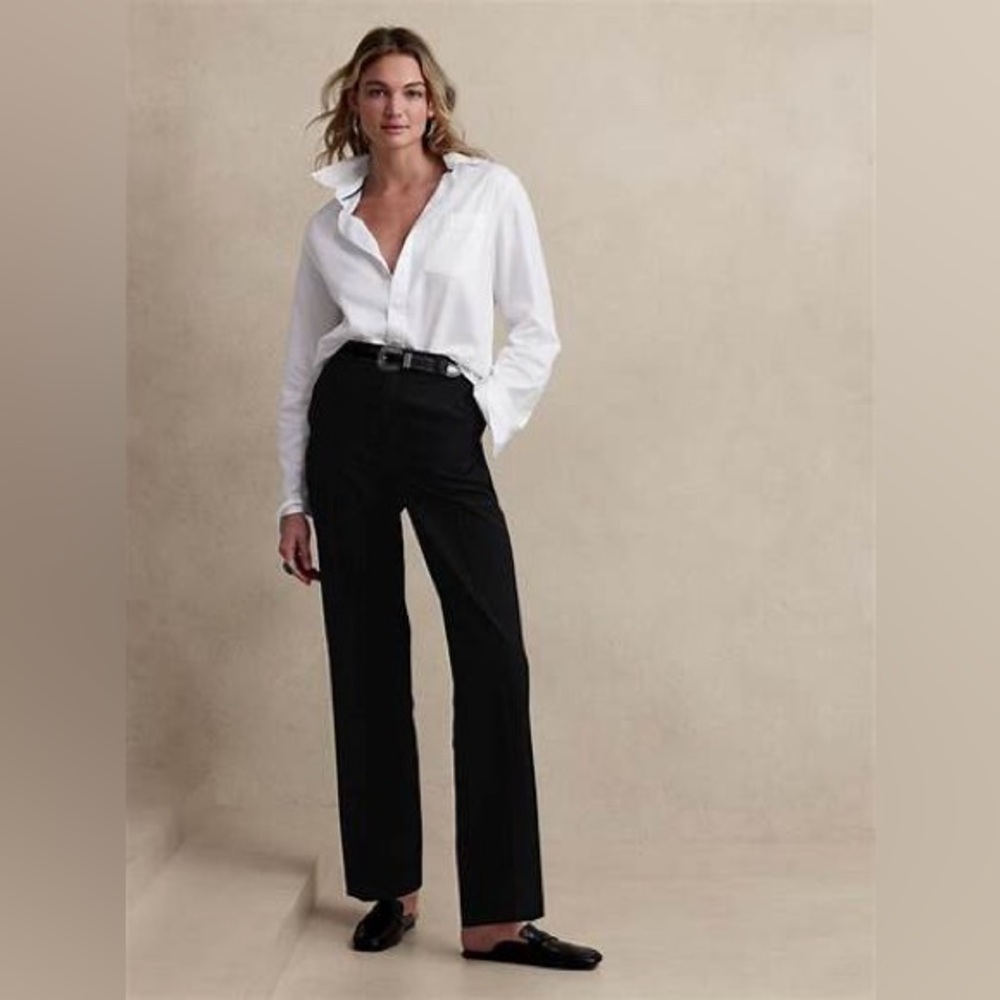 Banana Republic Black Sculpted Stretch Trousers